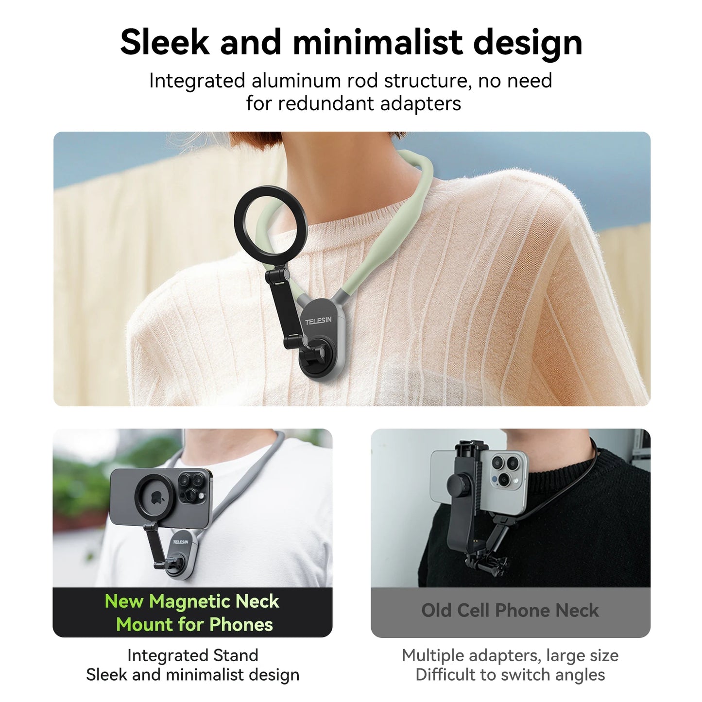 Silicone Magnetic Neck Mount for iPhone