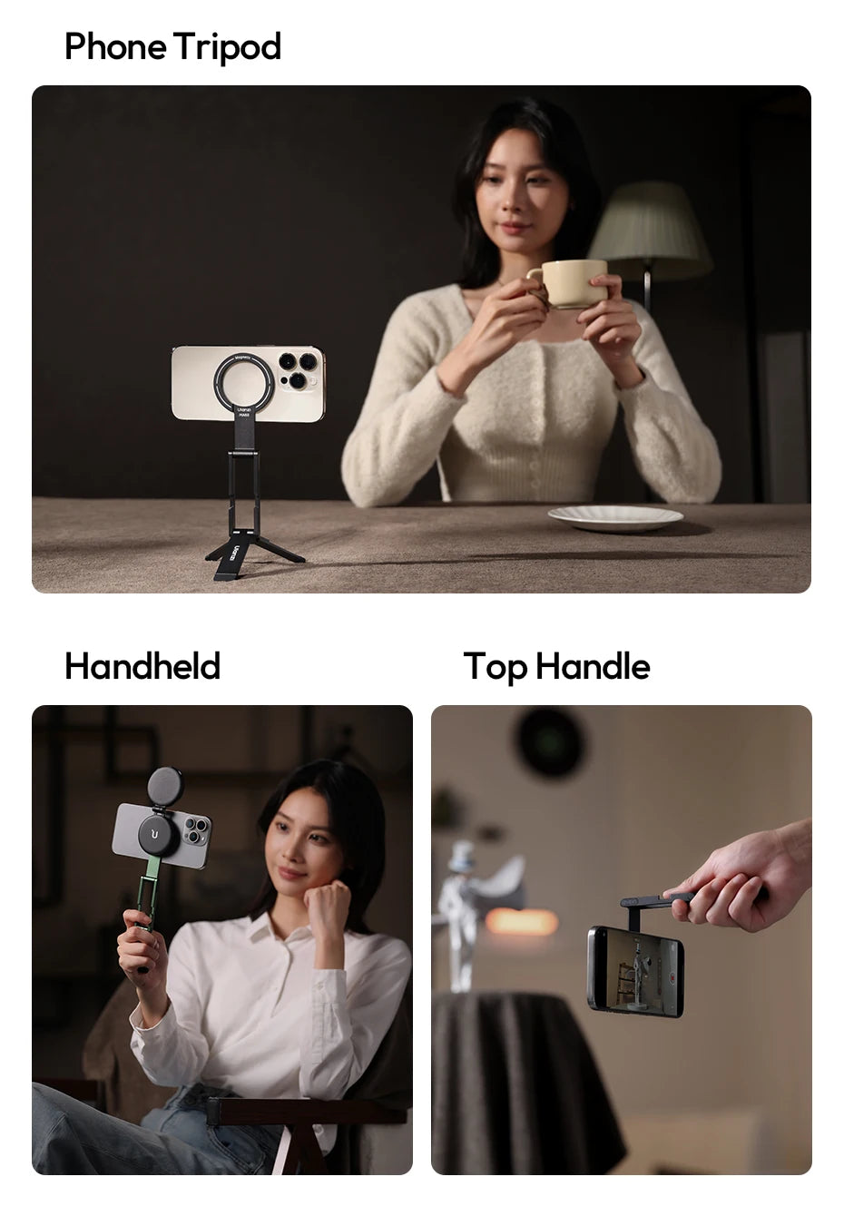 Magnetic Tripod Handheld Selfie Mount for iPhone